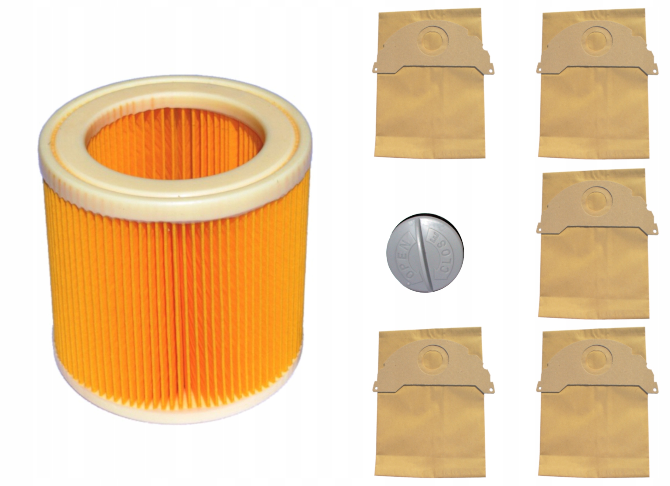 

5x Worki + filtr do Karcher WD2 MV2 WD2.200 2.250