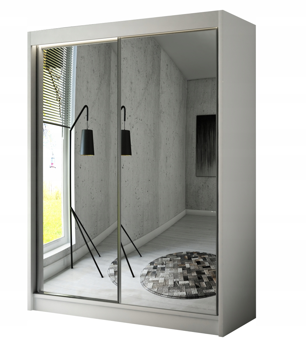 Szafa OTIS 200 przesuwna duże lustro biała LED