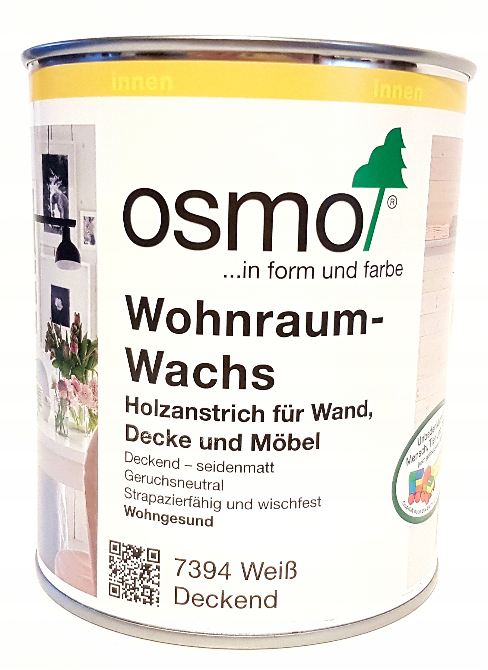 Osmo 7394 Wosk Wewnętrzny 2,5l Biały kryjący