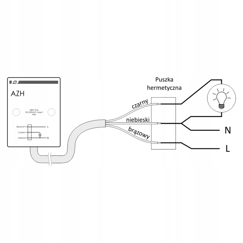 Automat Czujnik Zmierzchowy Hermetyczny AHZ 230VAC Kod producenta AZH