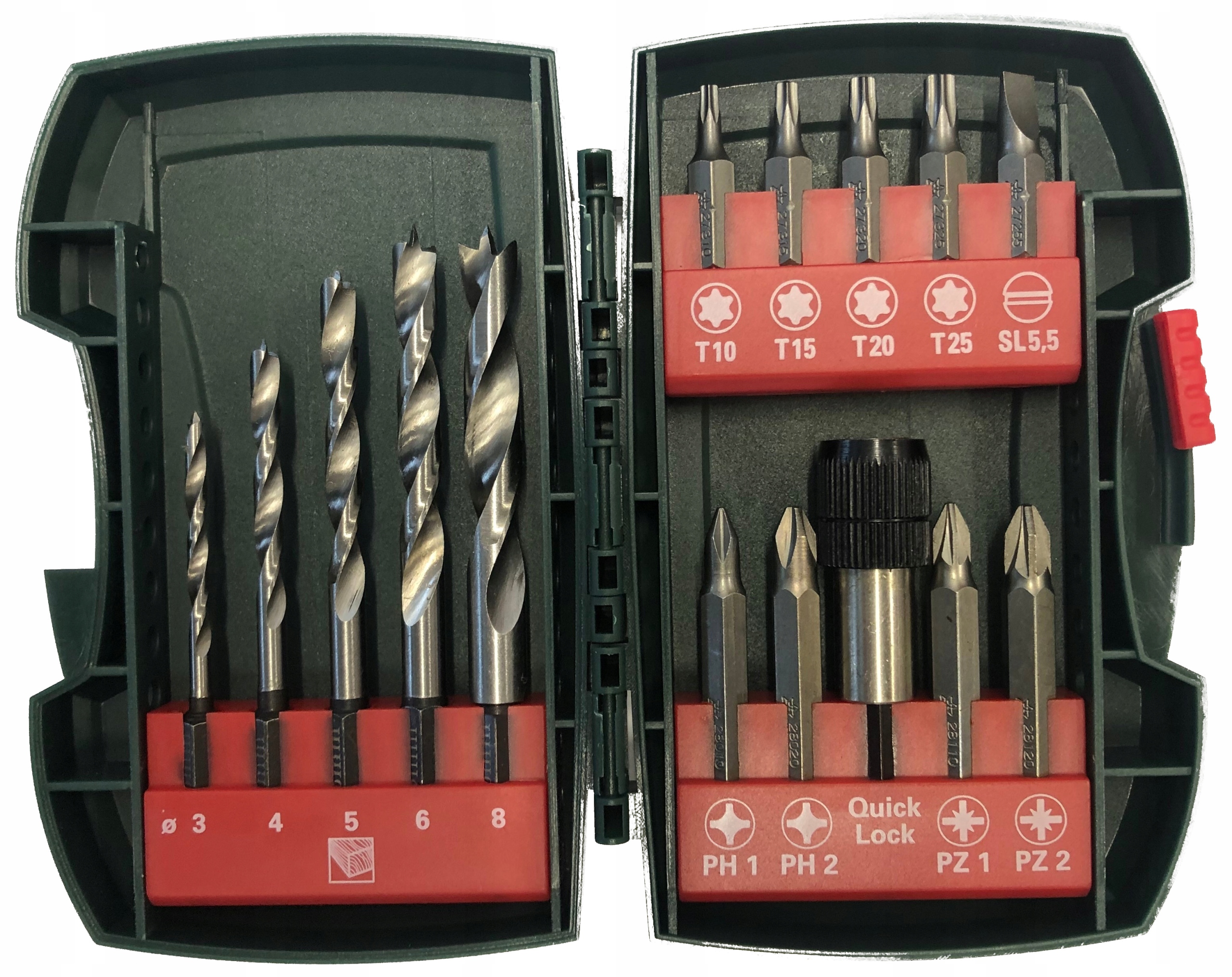 METABO ZESTAW BITÓW I WIERTEŁ 15 SZT 630452000