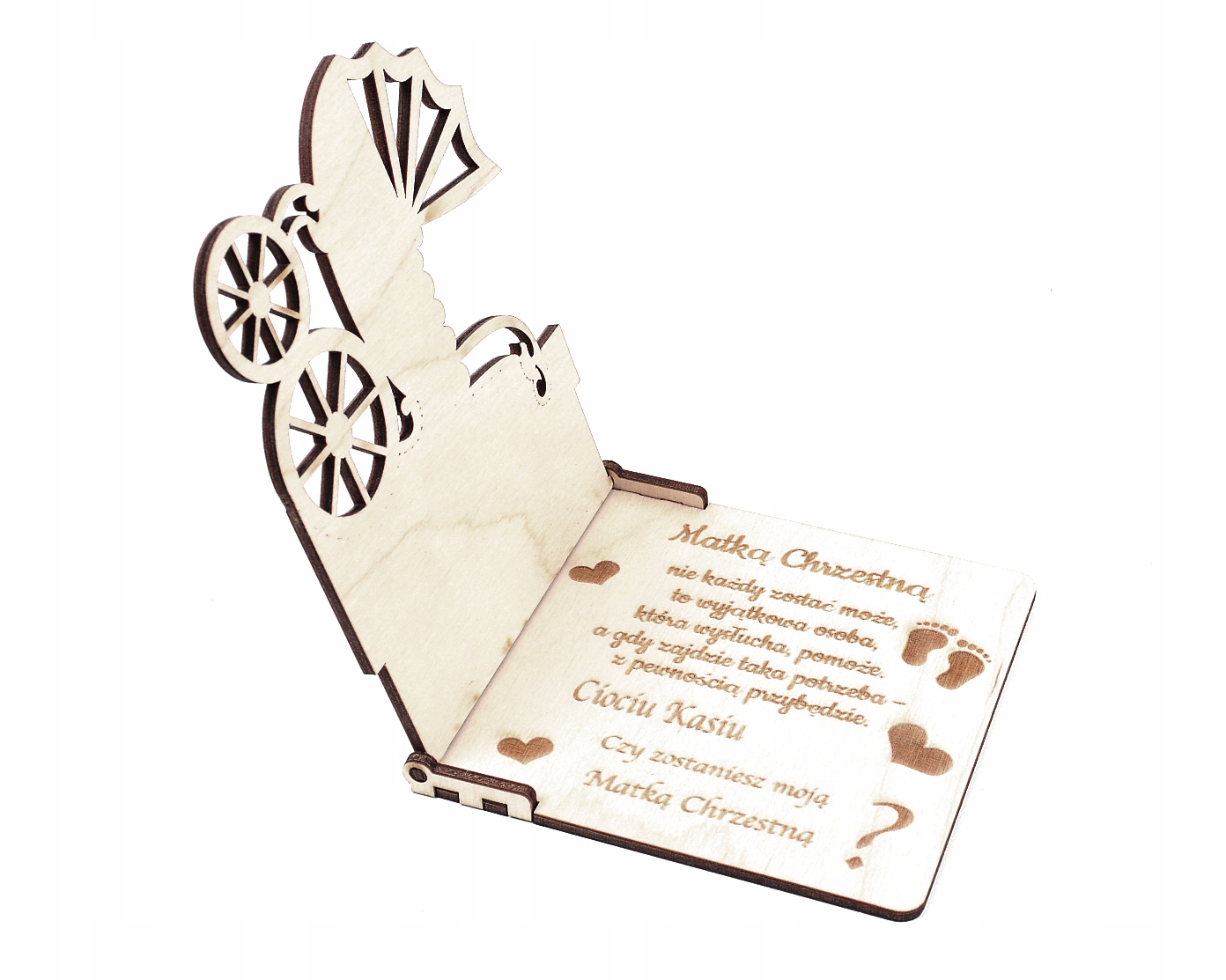 PROŚBA CIOCIU CZY ZOSTANIESZ MOJĄ CHRZESTNĄ KARTKA Wysokość produktu 10 cm