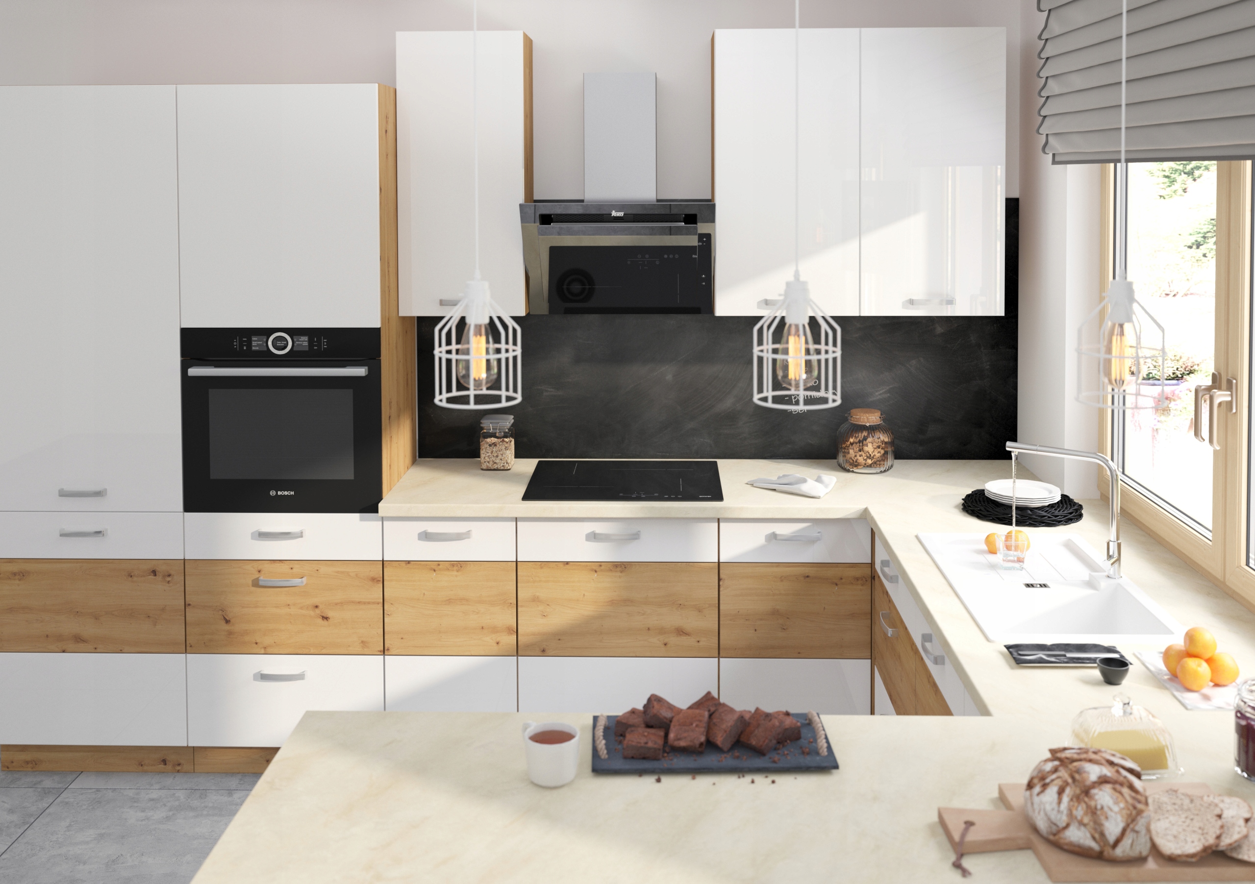 słupek kuchenny / komin gospodarczy 60x210cm DAKAR Kolor mebla dąb artisan