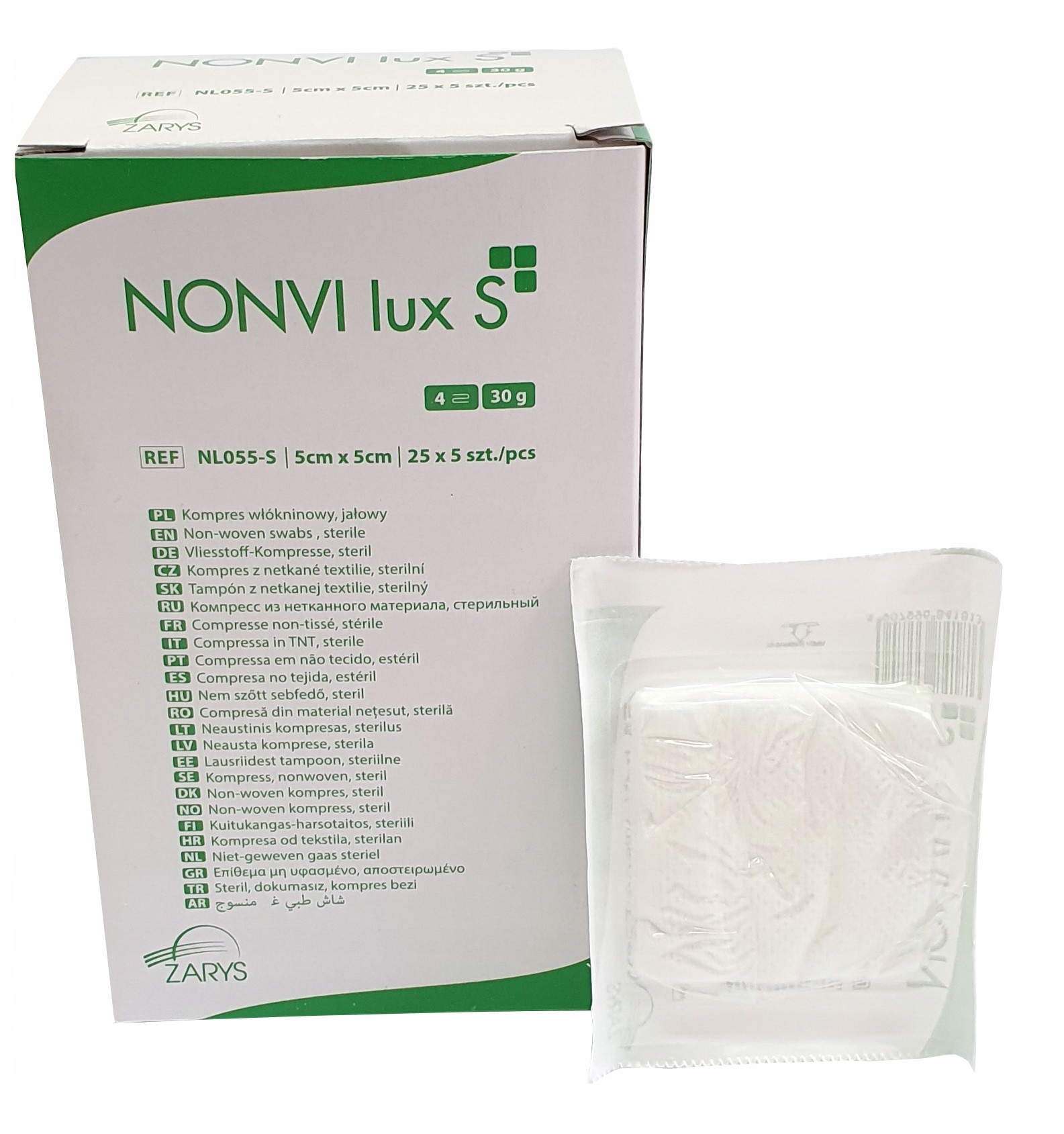 Kompresy gaziki włókninowe jałowe 5x5cm 125 szt