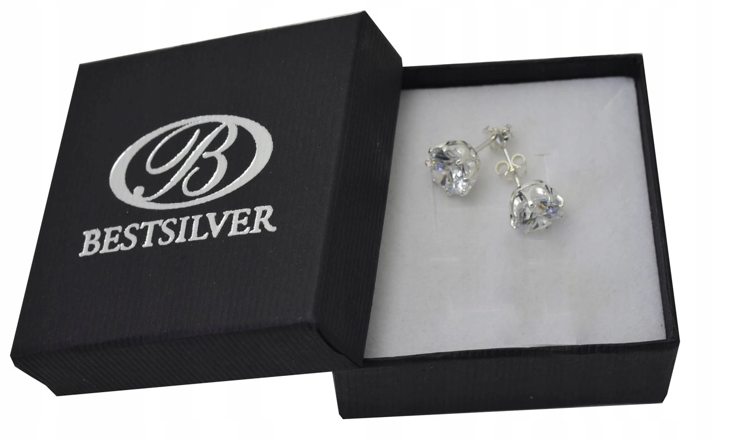 

Kolczyki Srebrne Z Cyrkonią 9mm ze Srebra / Srebro