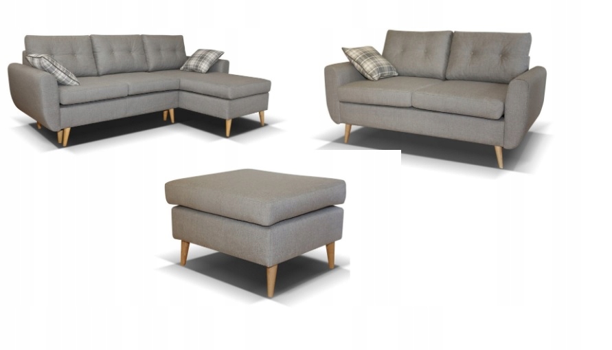 ZESTAW WYPOCZYNKOWY NAROŻNIK ALDO+SOFA 2+PUFA
