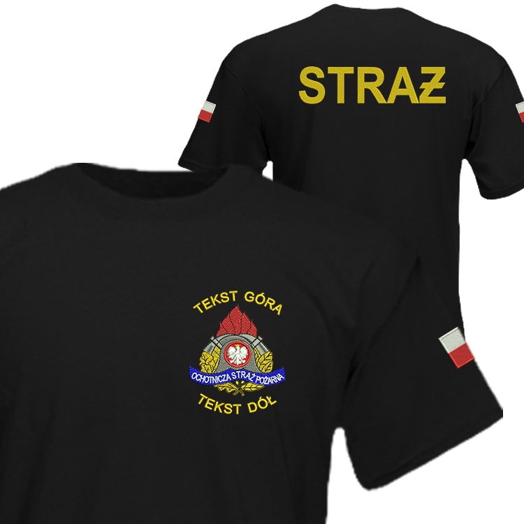 

Koszulka Straż Osp/psp z Haftem Nazwa Jednostki Pl