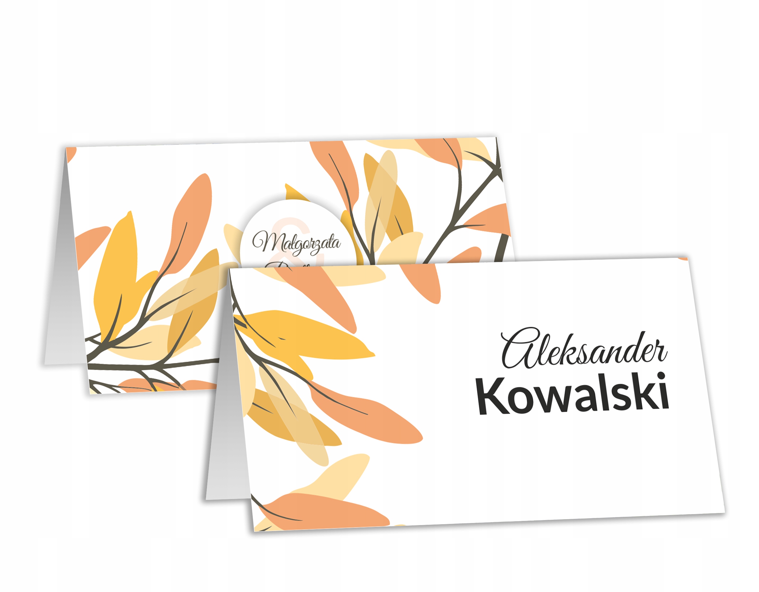 WINIETKI WIZYTÓWKI WESELNE NA STÓŁ rustykalne Kolor dominujący biały