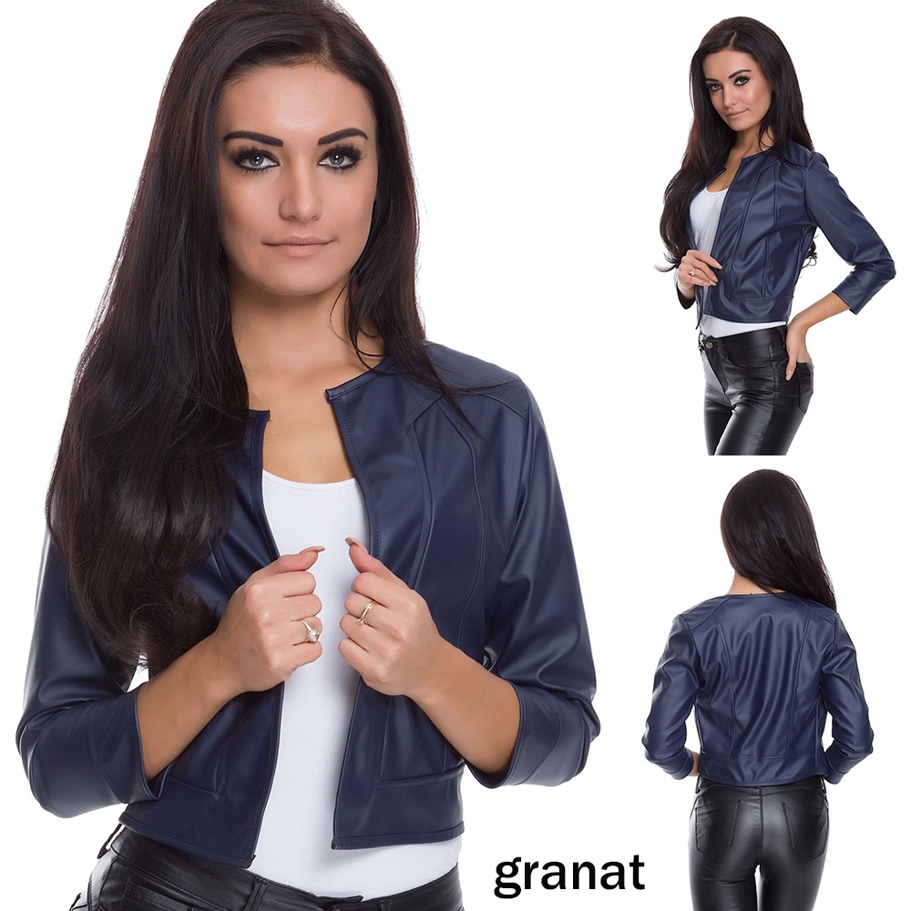 543__roz._3XL_ RAMONESKA NARZUTKA ŻAKIET EKO SKÓRA Rozmiar 46