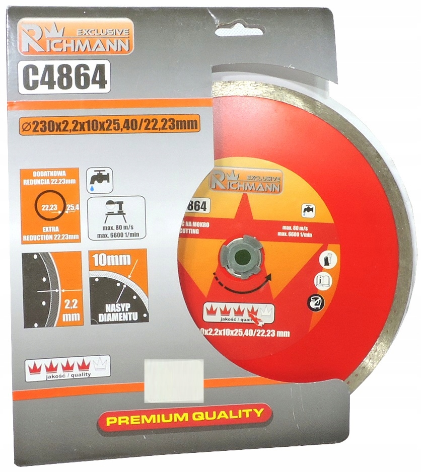 TARCZA DIAMENTOWA PEŁNA CIENKA 230x2.2 25,4/22,23