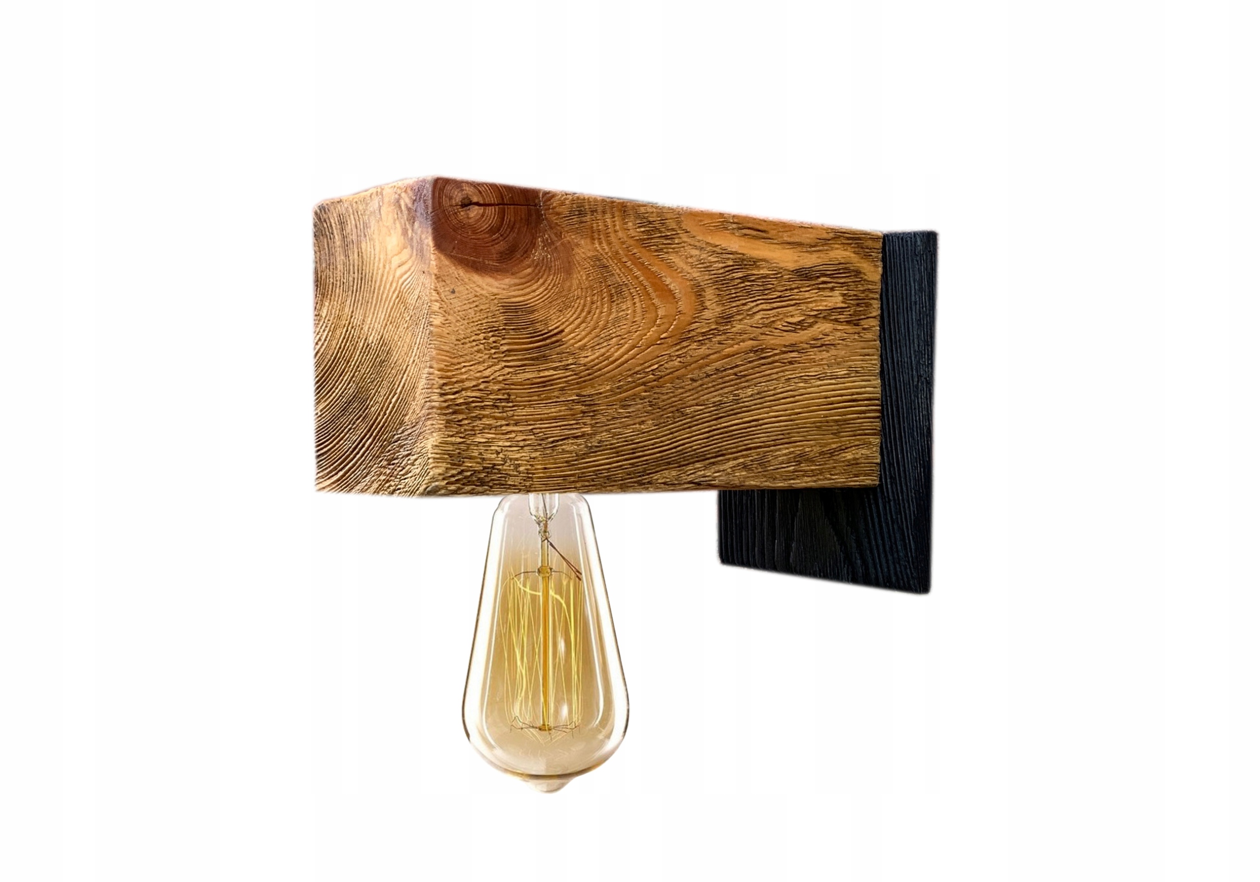 

Kinkiet drewniany lampa loft scienna industrialna