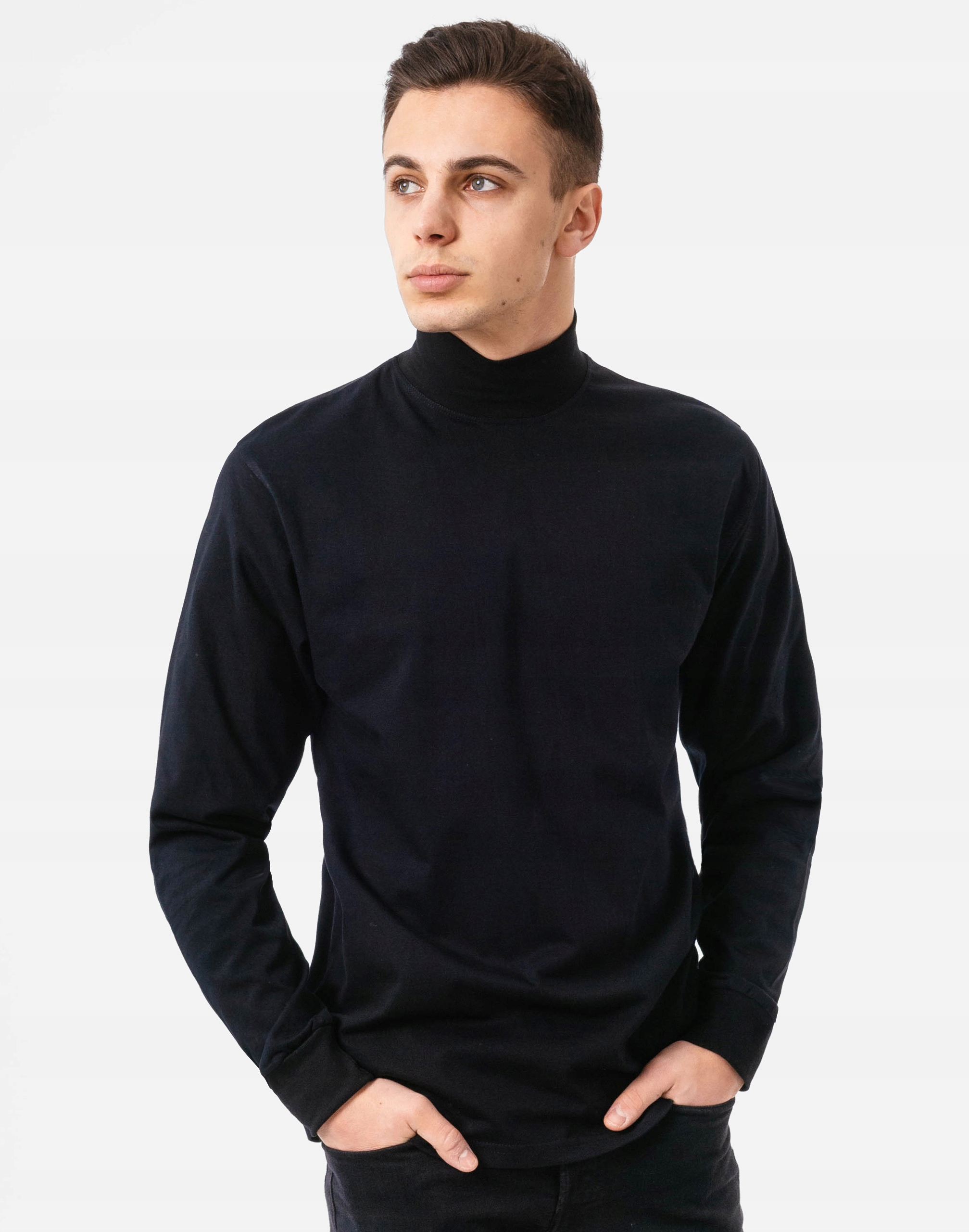 Półgolf męski cienki sweter golf ADAM r 6XL czarny Marka inna