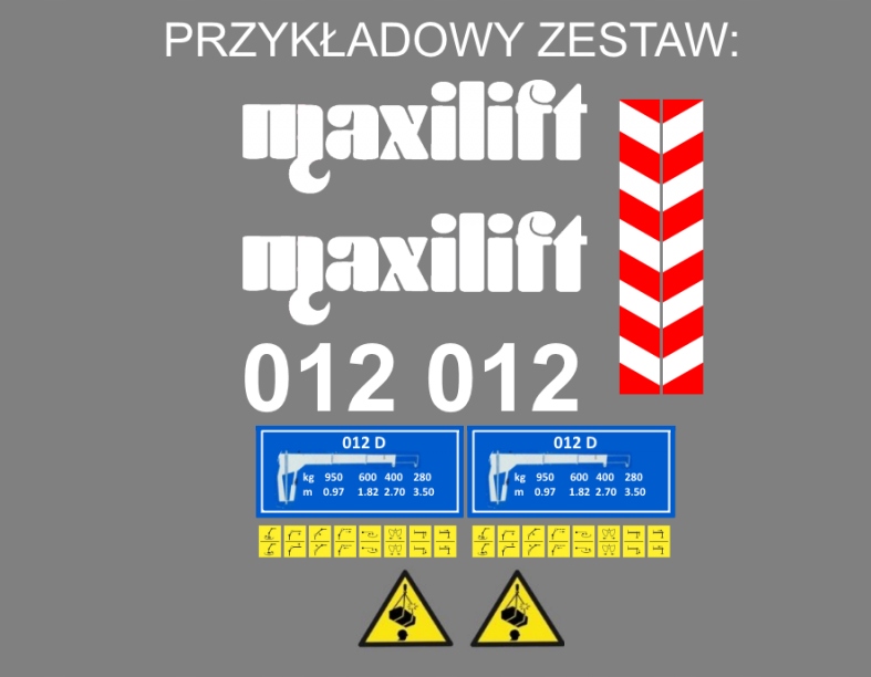 Naklejka oklejenie na każdy model HDS MAXILIFT Numer katalogowy części 45557