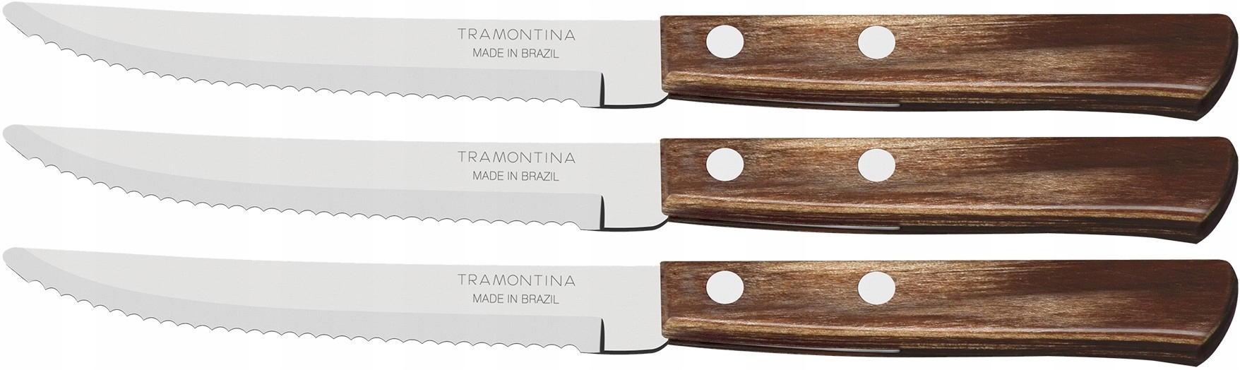 

Tramontina 3x Nóż stołowy brąz Polywood Churrasco