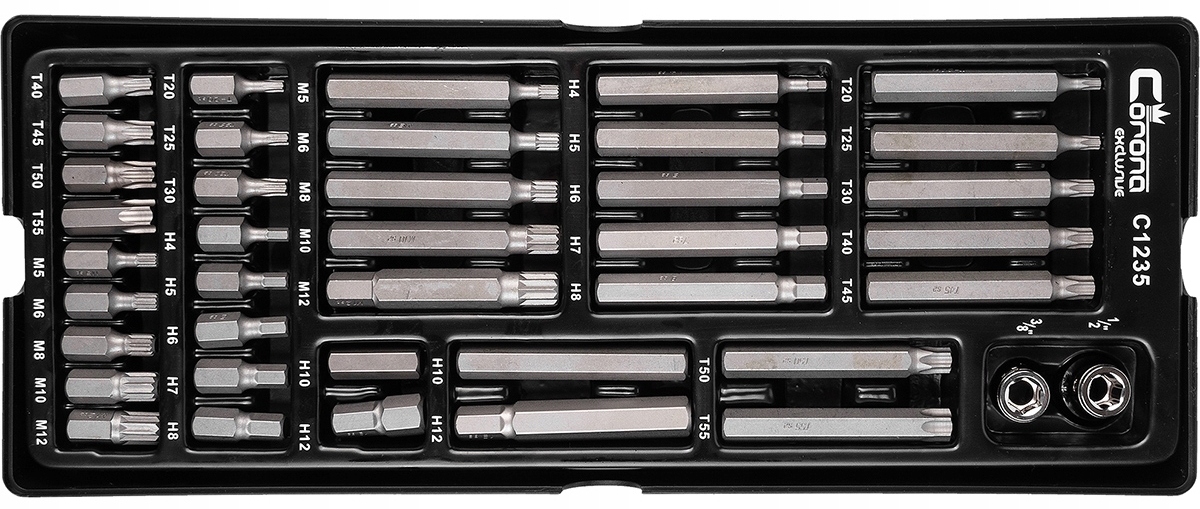 Zestaw bitow S2 TORX HEX SPLINE 40 elem C1235 Accessories Included Yes