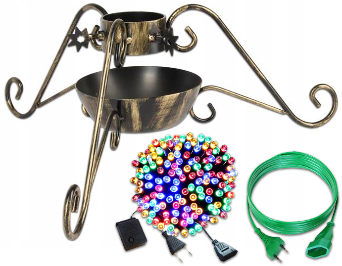STOJAK POD NA CHOINKĘ LAMPKI 500LED + KABEL
