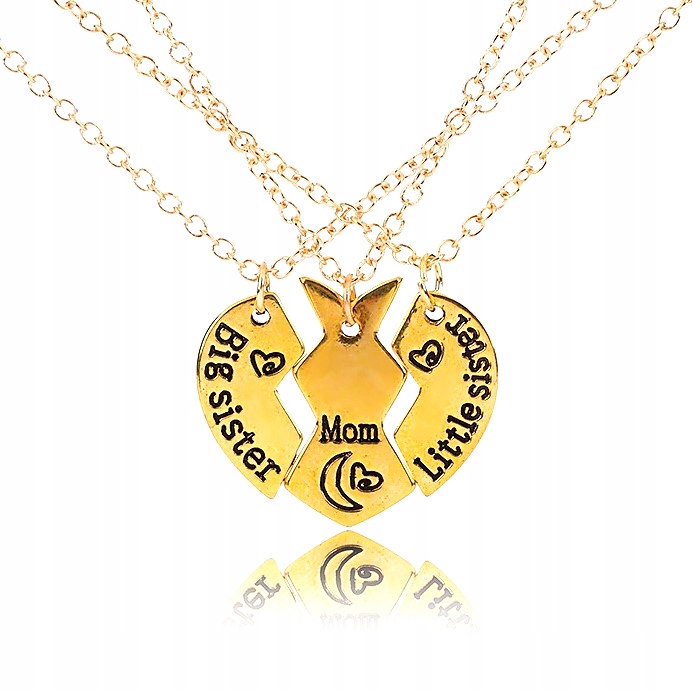 

Naszyjnik przyjaźni Serce Dzień Matki Mama 2 Córki