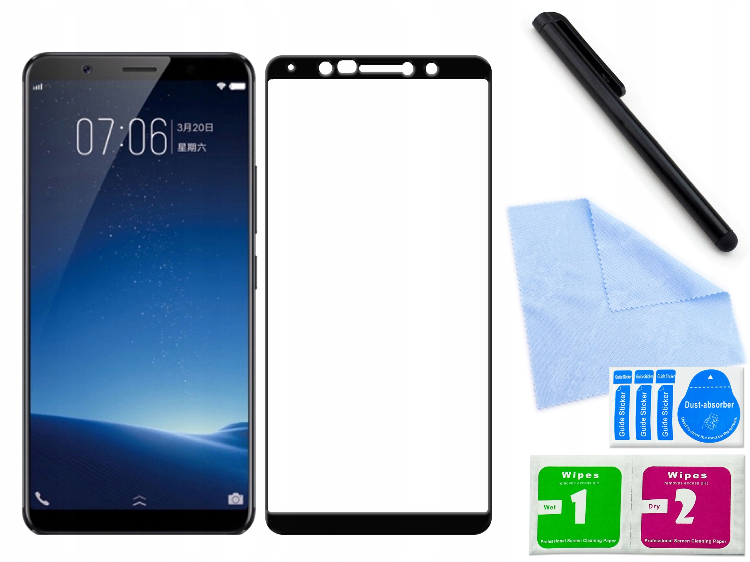 

Szkło hartowane ochronne 3D do Vivo X20 Czarny