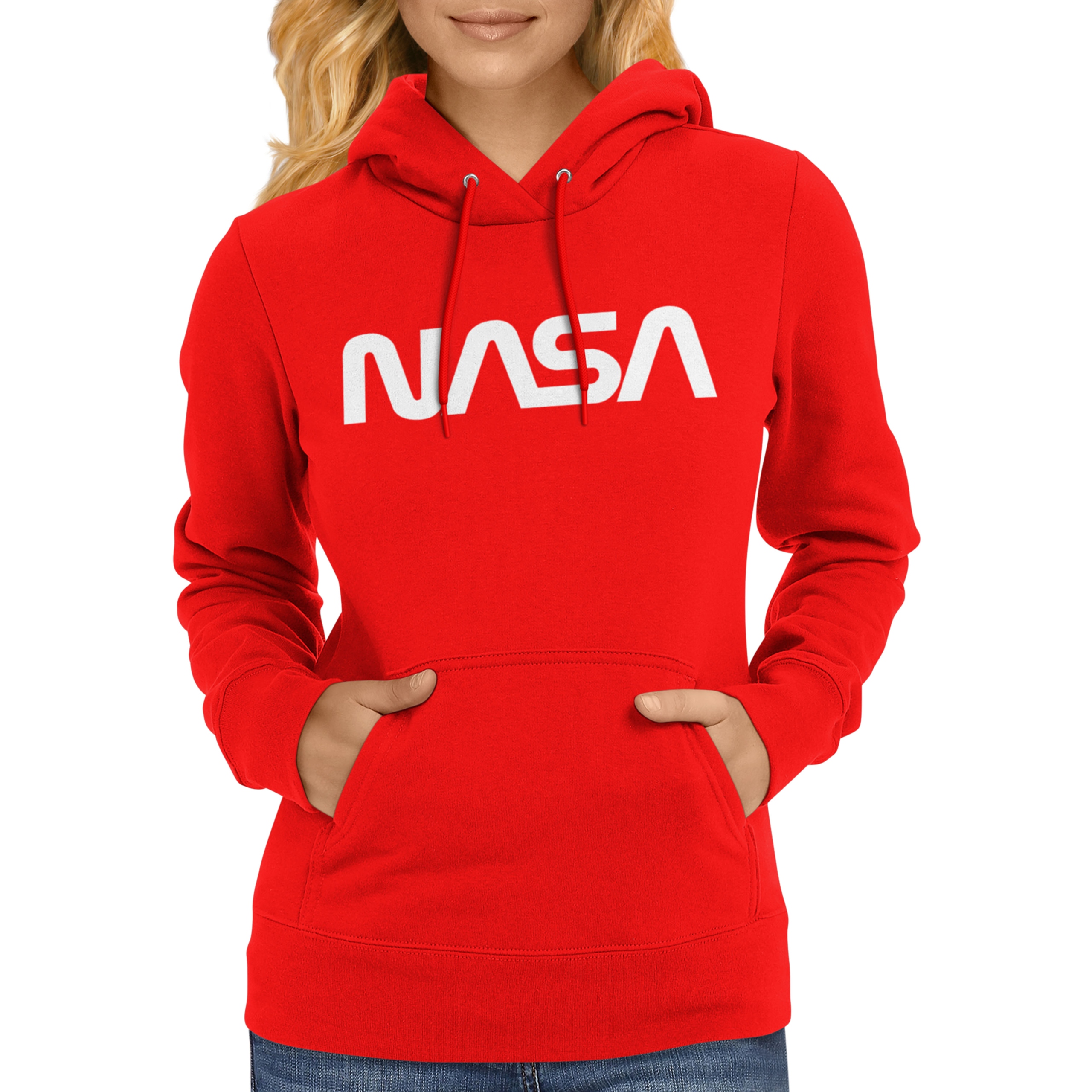 

Bluza Nasa damska kangurka z kapturem czerwona L