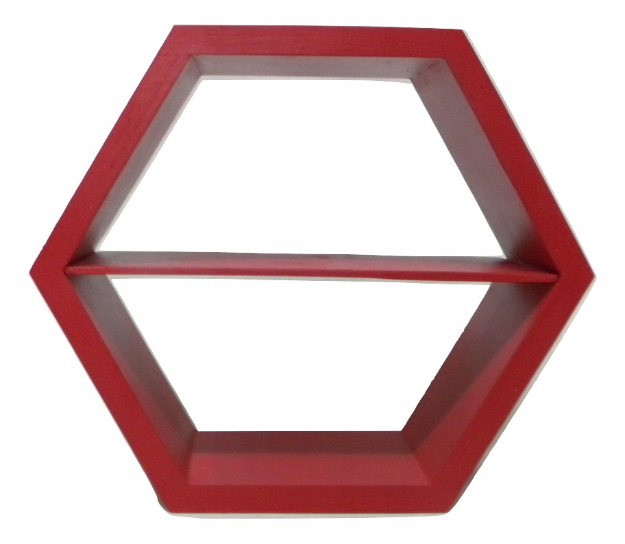 

Drewniana Półka Plaster Miodu Hexagon Czerwony