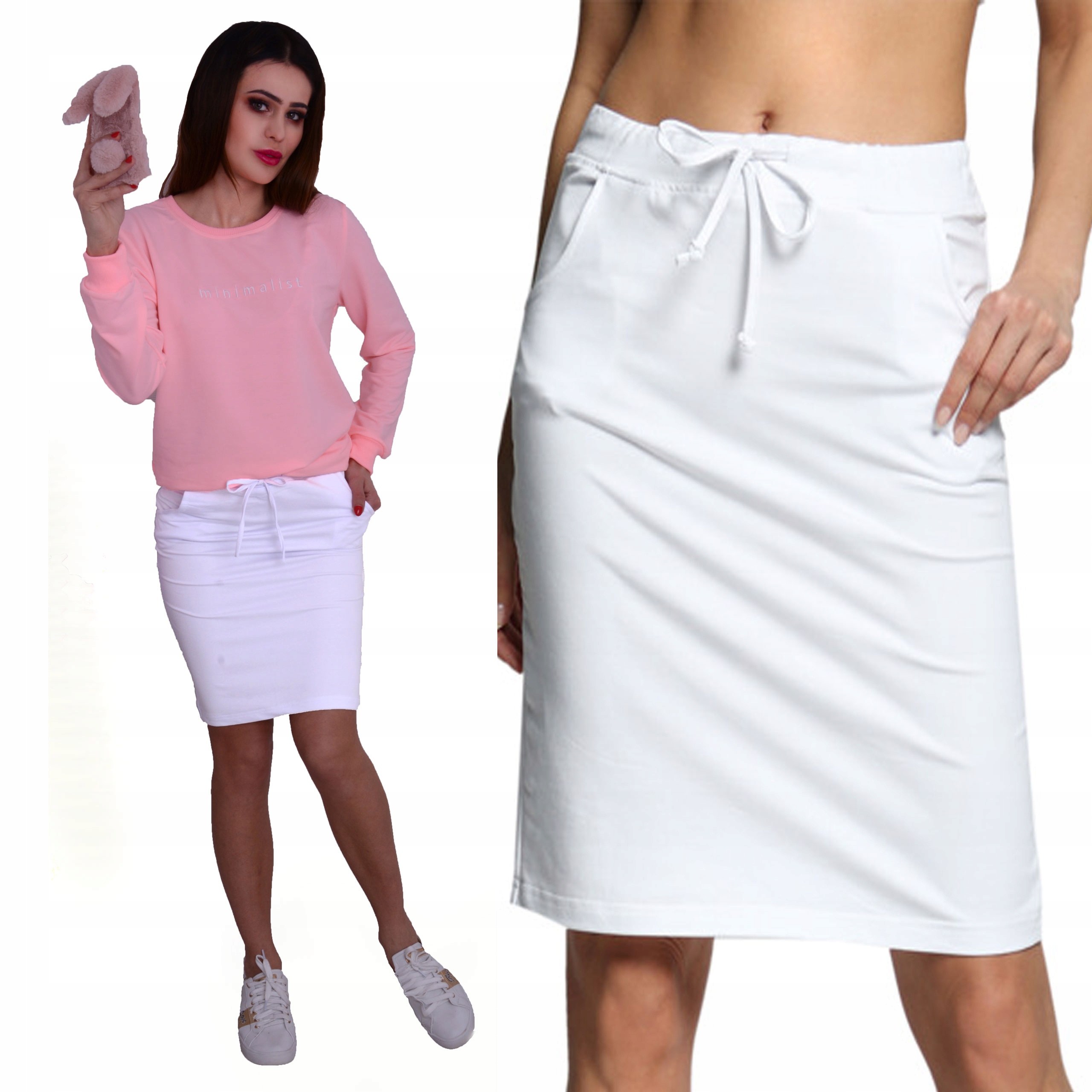 

Wygodna Spódnica Na Lato Dresowa Wiązana 123 4XL48