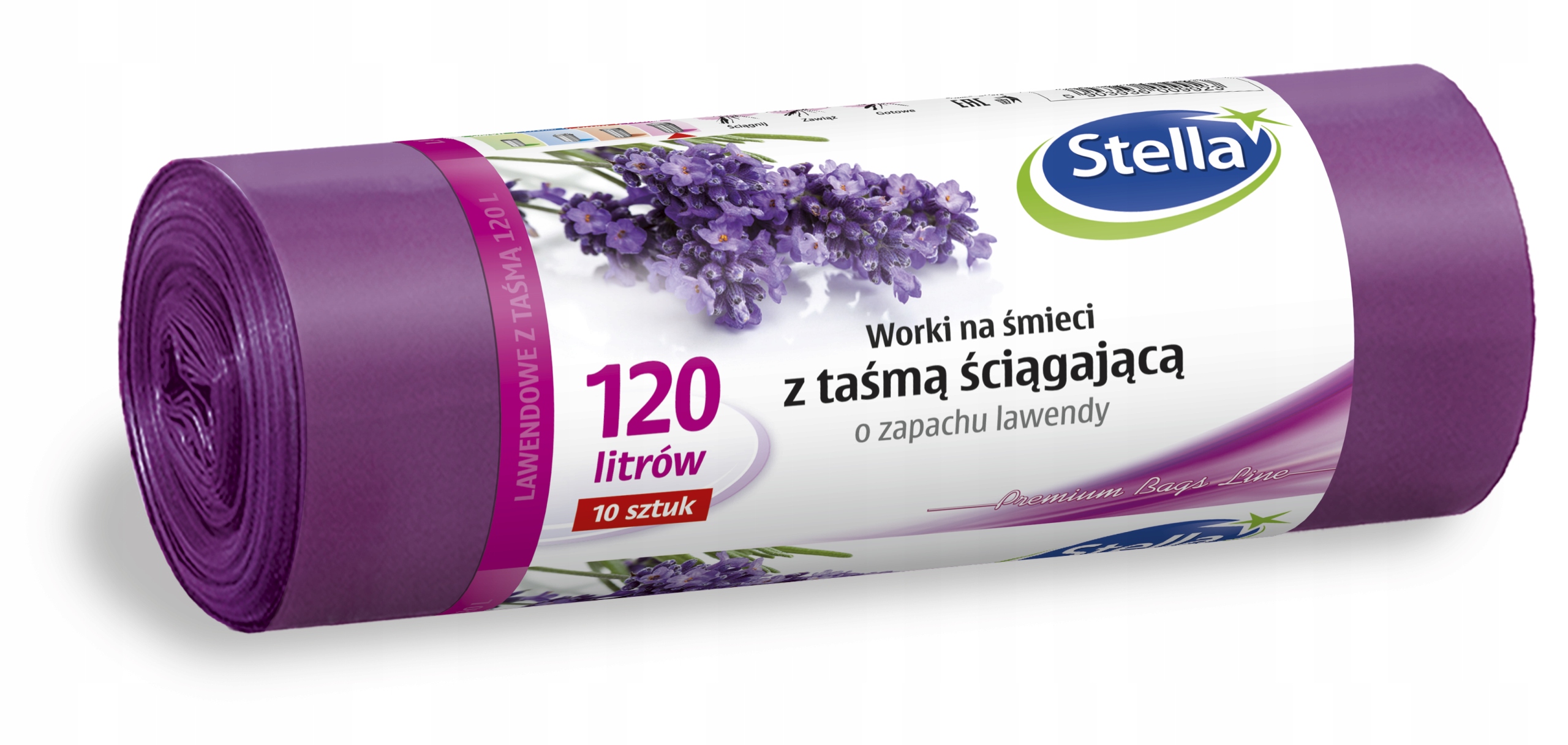 

Stella Worki Na Śmieci Lawenda 120L Ldpe A'10
