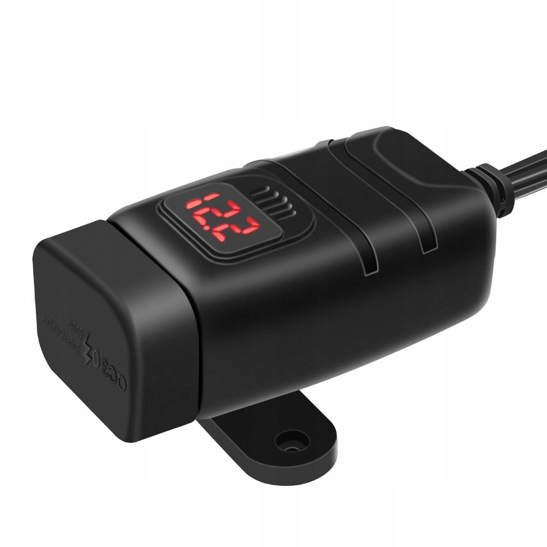 

Ładowarka Motocyklowa Woltomierz 2xUSB Qc 3.0