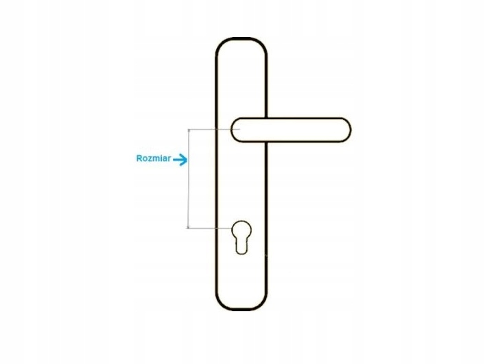 KLAMKA DRZWIOWA WĄSKI SZYLD 72 NA WKŁAD Kod producenta 1622