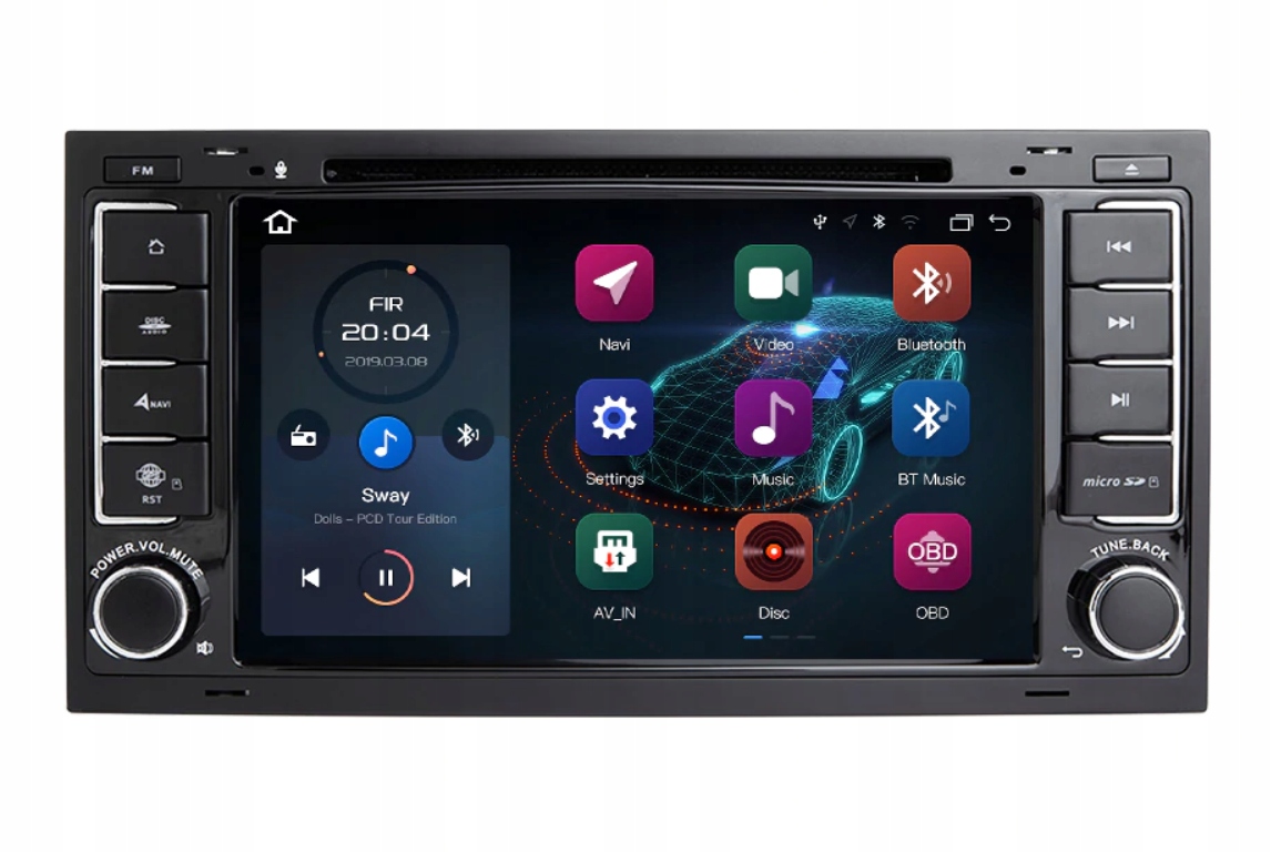 RADIO ANDROID VW Touareg T5 Transporter Multivan Złącza AUX minijack USB RCA Pre-out (przedwzmacniacz) RCA Sub-out (subwoofer)