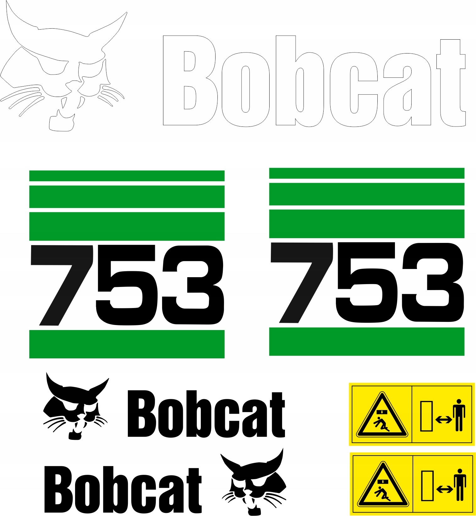 NAKLEJKI BOBCAT 753 MINIŁADOWARKA + SERWISÓWKI