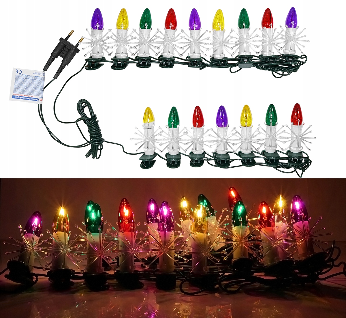 TRADYCYJNE LAMPKI ŚWIATEŁKA ŚWIECZKI GWIAZDA 3W