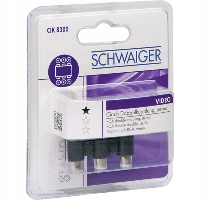ADAPTER ŁĄCZNIK CINCH 3/3 AUDIO VIDEO SCHWAIGER