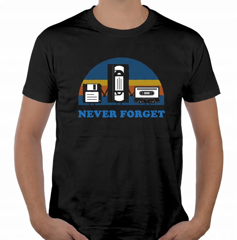 

Koszulka Never Forget vhs vintage amiga geek XXL