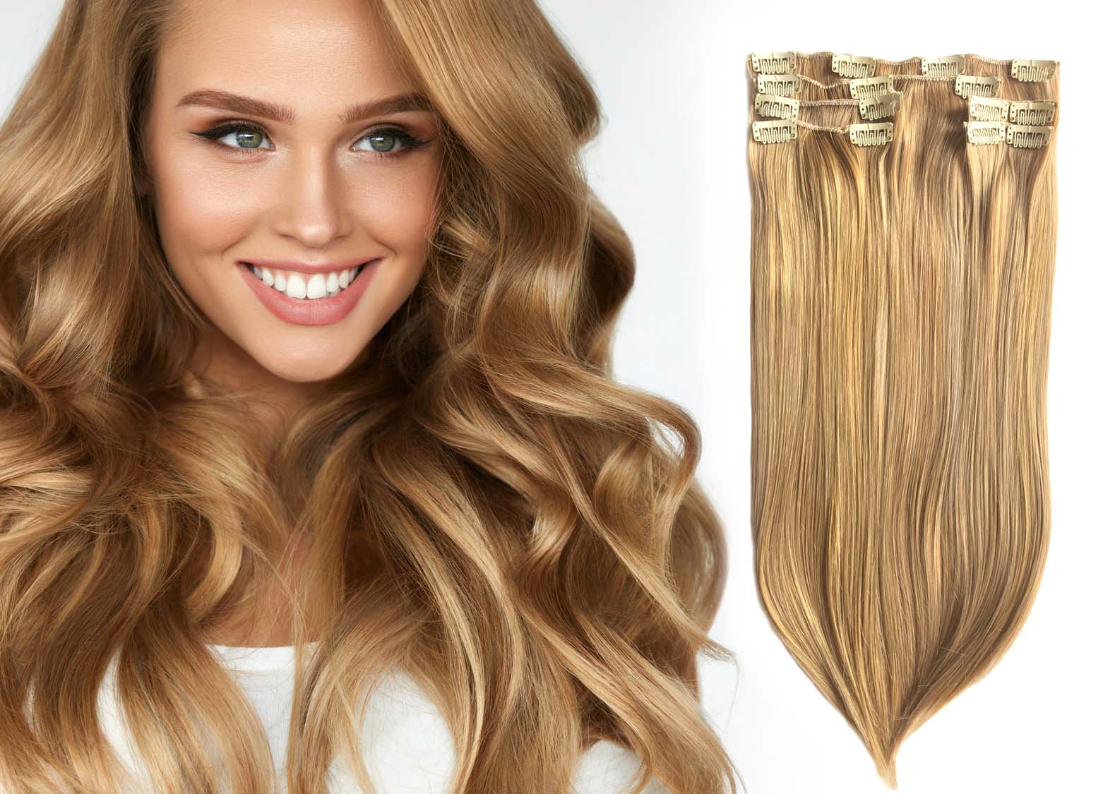 

Doczepiane włosy Clip In zestaw 6 Tresek 120g 50cm