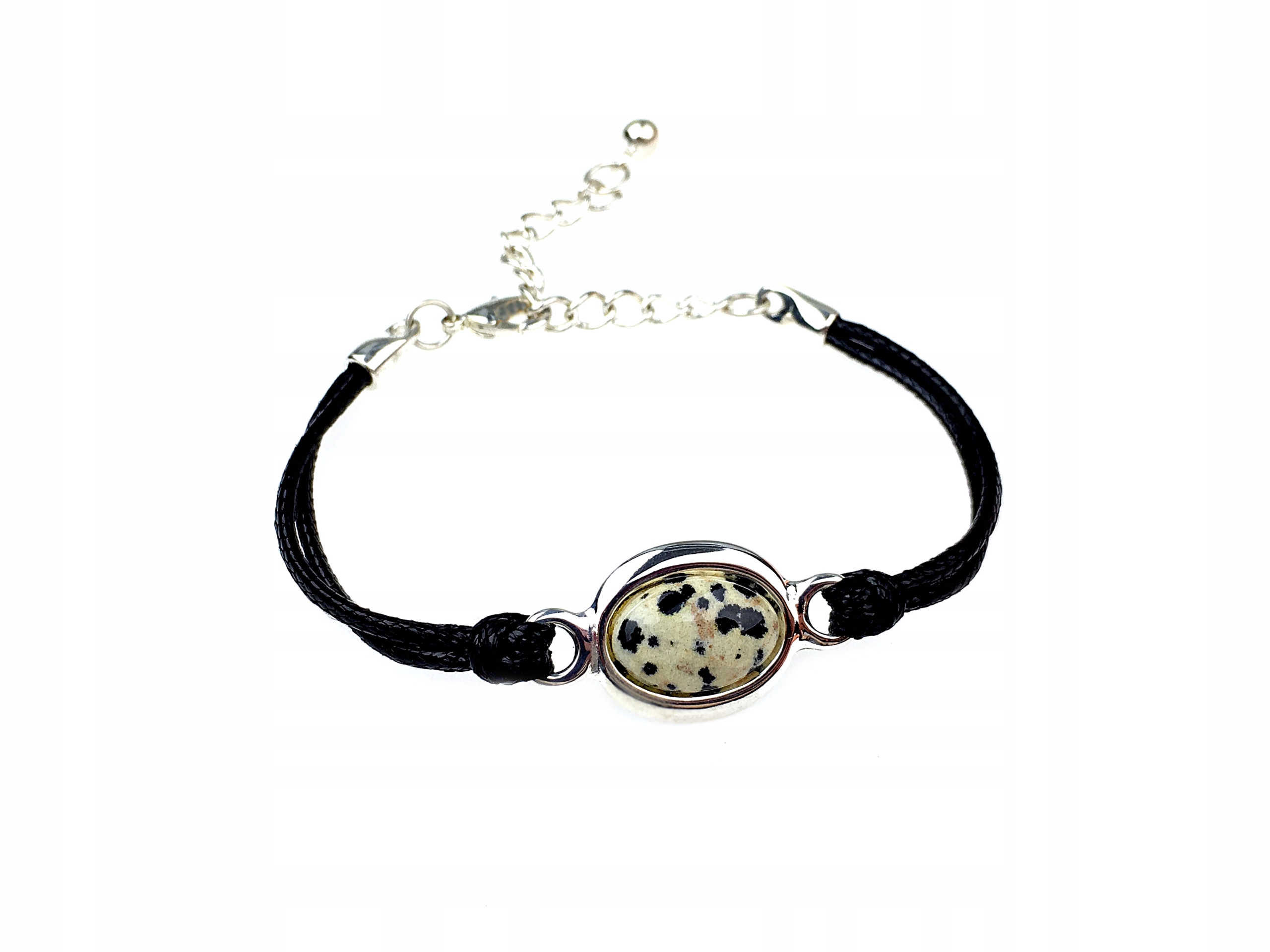 

regulowana bransoletka kamień jaspis dalmatyńczyk