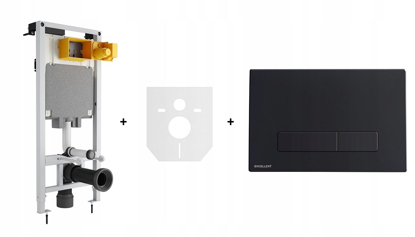 EXCELLENT SHIRO STELAŻ PODTYNKOWY DO WC+PRZYCISK