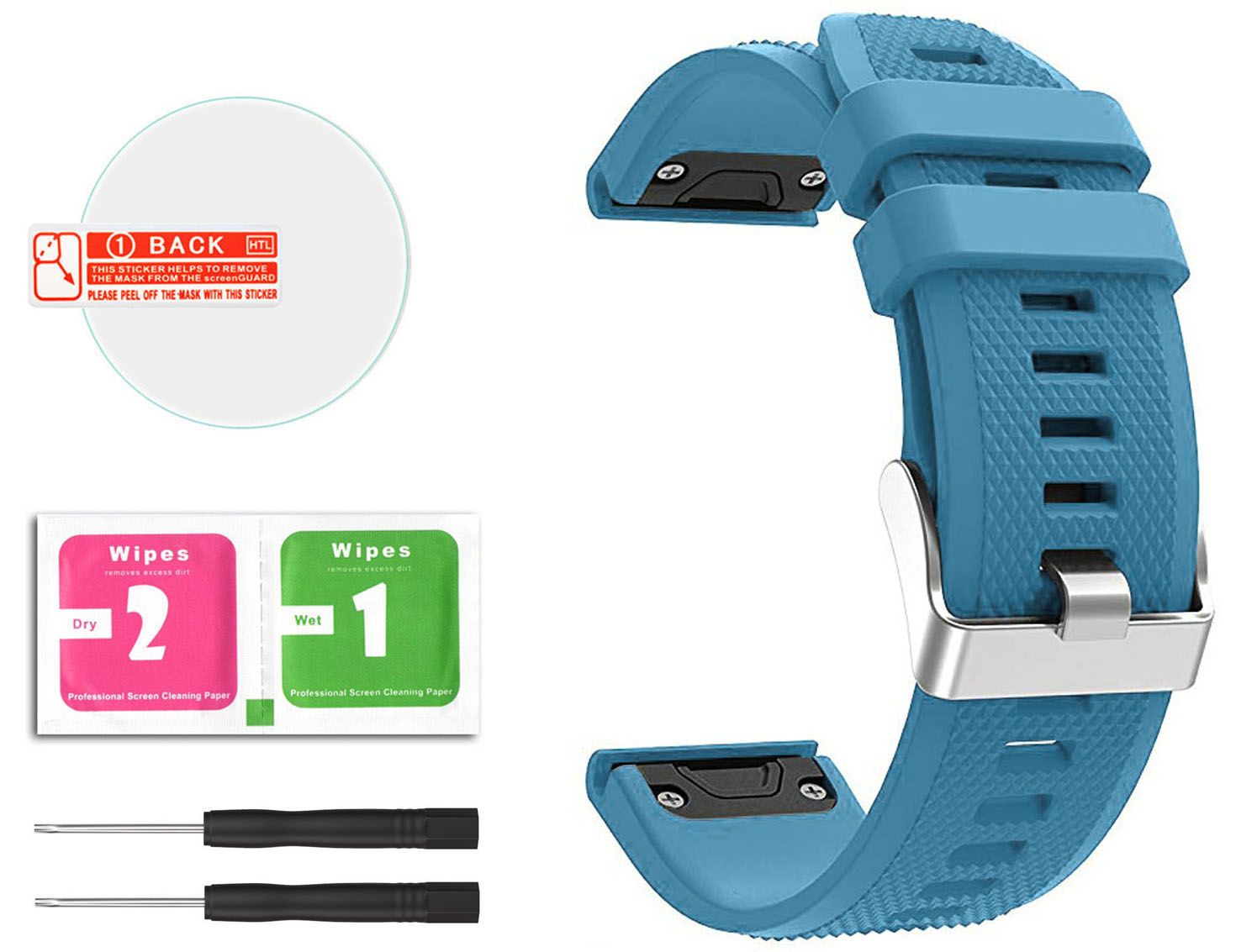 

Błękitny Pasek Garmin Fenix 5 Plus Folia