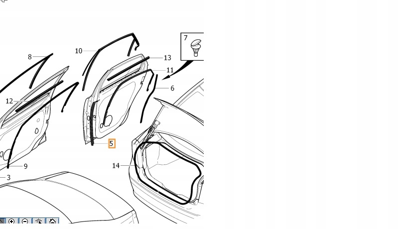 USZCZELKA DRZWI PRAWYCH VOLVO S40 V50 OE Numer katalogowy części 30661315