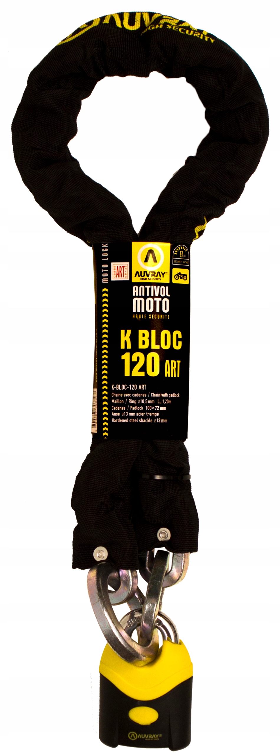 ЛАНЦЮГ ЛАСО + ЗАМОК K-BLOC 120 СМ AUVRAY