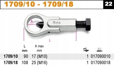 PRZECINAK DO NAKRĘTEK 17MM M10 BETA 1709/10 Marka Beta