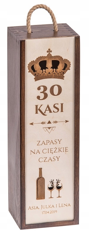 

Pudełko Skrzynka Na Wino Grawer 30 40 50 Urodziny