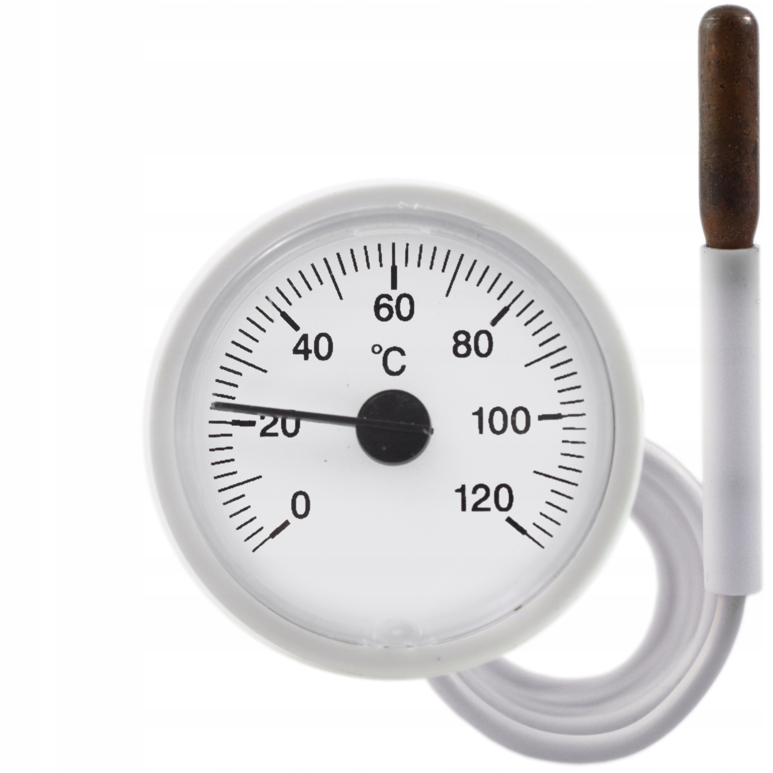 

Termometr do Bojlera z kapilarą 0-120 C Mały 38mm
