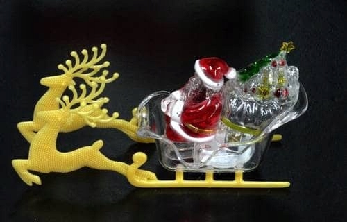 MIKOŁAJ NA SANIACH - ŚWIECĄCA OZDOBA LED 7183 (BR) Wysokość produktu 5.5 cm