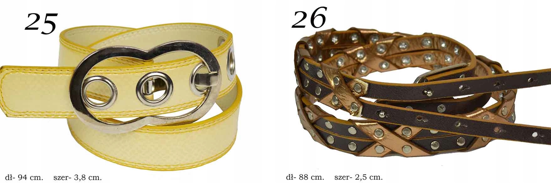 Wąski Pasek Damski PASKI DAMSKIE z Klamerką Długość bez klamry 110 cm