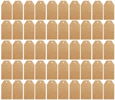 

Etykiety, cenówki tagi eko Kraft 27mmX15mm 50szt