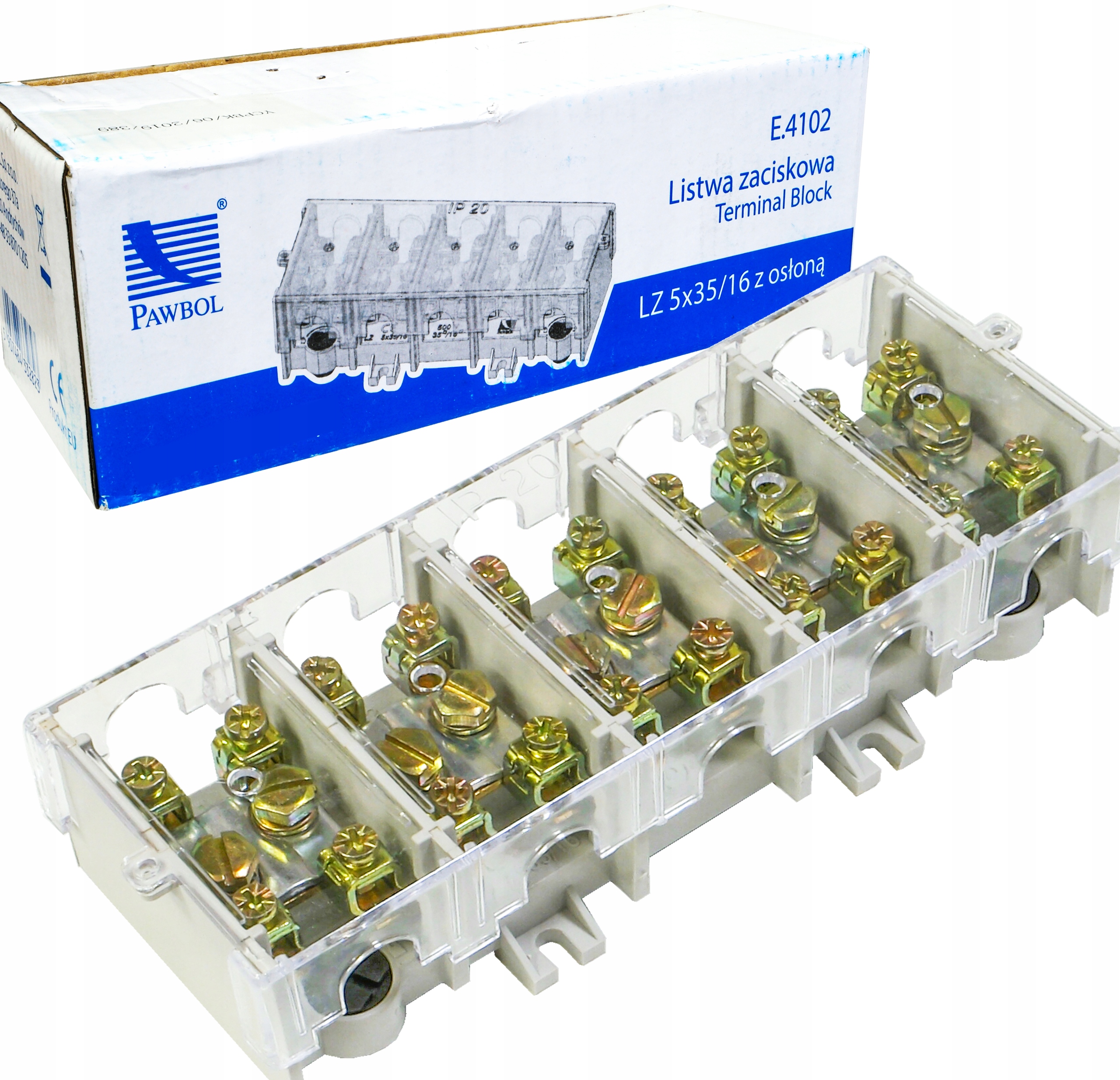 Upínací lišta s krytem Lz 5x35 mm 125A rozbočovač