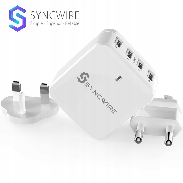 ŁADOWARKA SIECIOWA 4 X USB Syncwire 2.4A 7510609947 Sklep Amazon Ładowarka USB Syncwire ładowarka zasilacz USB – 6 A