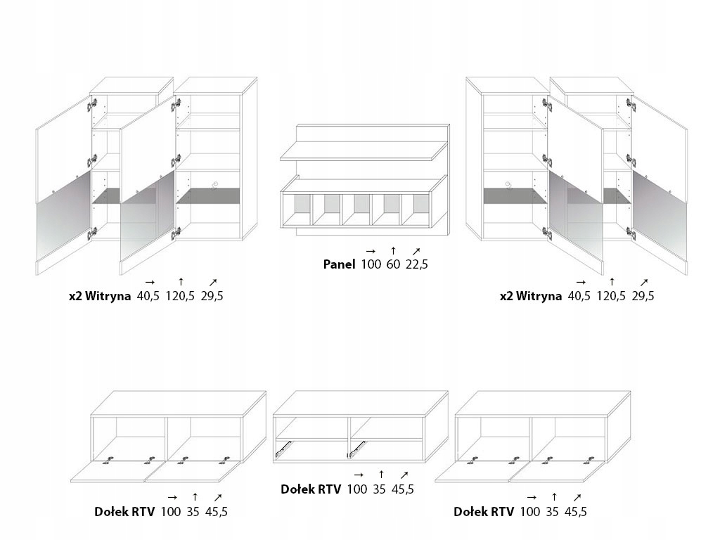 Meble do salonu meblościanka ALFA 2 rtv witryna Kod producenta 101