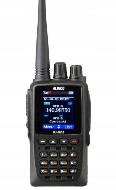 Alinco DJ-MD5 Xeg Cyfrowe Radio Dmr Vhf/uhf Służby Wgrane Przemienniki
