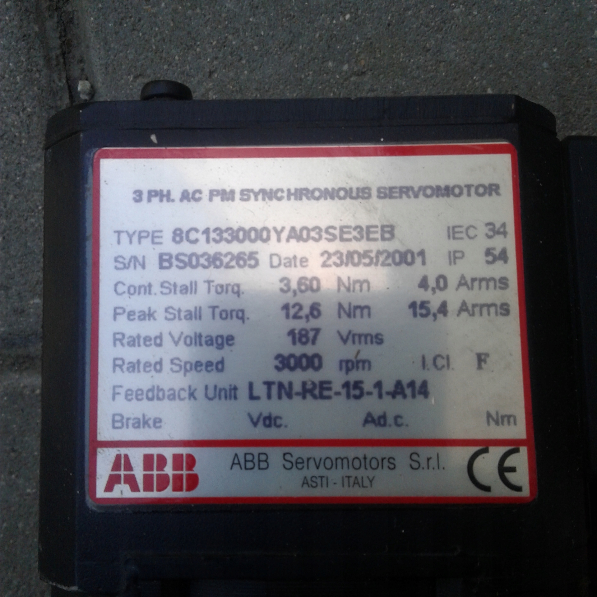 SERVOMOTOR ABB 8C133000YA03SE3EB Marka inny